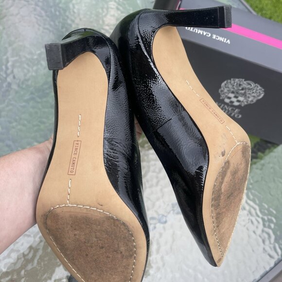 Vince Camuto Glossy Black Heels - Picture 4 of 12